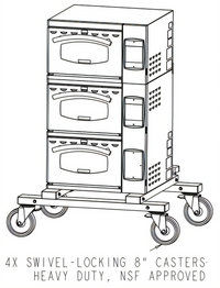 Ovention Stacking Kit with Cart for MILO-16 and MILO2-16 Ovens, 3-Deck Capacity