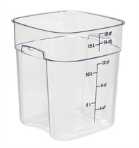 Cambro CamSquare FreshPro 18 Qt Clear Square Polycarbonate Food Storage Container with Handles