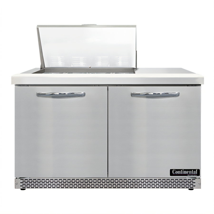 Product image #1 for Continental Refrigerator Mighty Top SW48N12M-FB 48" Two-Section Front Breather Sandwich Prep Table