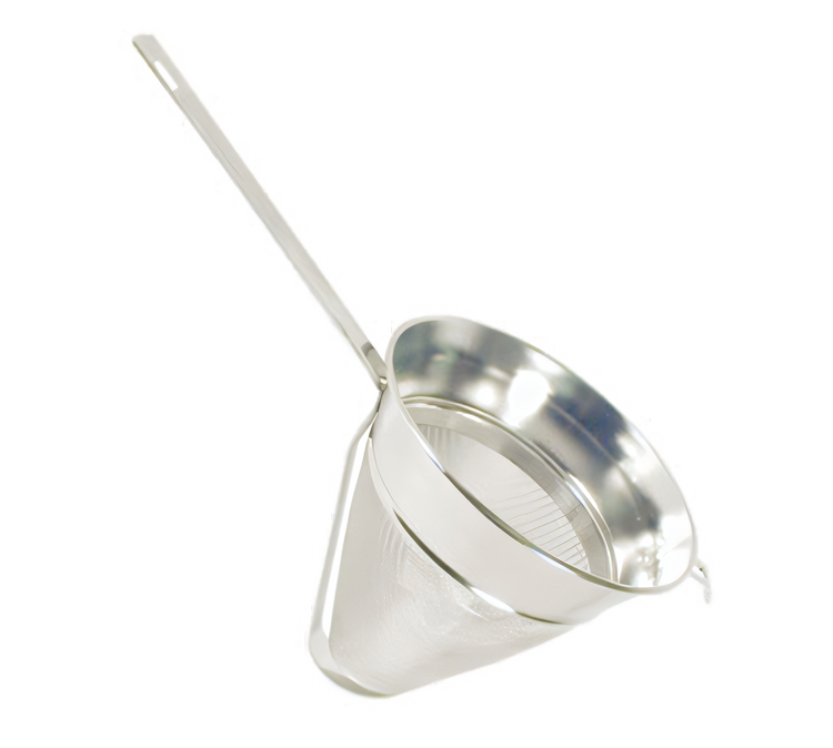 Product image #1 for Admiral Craft 8-Inch Stainless Steel Chinois/Bouillon Strainer with Front Hook and 9-Inch Handle
