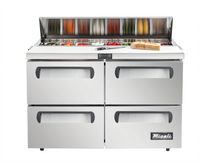 Migali 60-1/4-Inch Stainless Steel Refrigerated Sandwich Prep Table with Drawers, 16 1/6-Pan Capacity