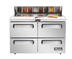 Thumbnail image #1 for Migali 60-1/4-Inch Stainless Steel Refrigerated Sandwich Prep Table with Drawers, 16 1/6-Pan Capacity