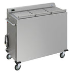 Thumbnail image #1 for Dinex DXPSBH3WB Mobile 3-Silo Convection Wax Base Heater/Dispenser, Heated, 180-Base Capacity, Stainless Steel