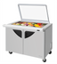 Thumbnail image #1 for Turbo Air Super Deluxe 48-1/4-Inch Two-Section Sandwich/Salad Mega Top Prep Table with Glass Lid, 18-Pan Capacity