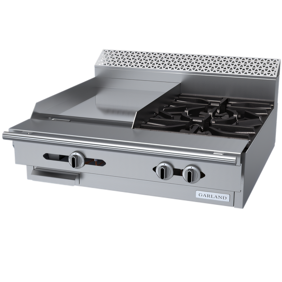 Product image #1 for Garland Cuisine Series Heavy Duty 36-Inch Natural Gas Modular Top Range with 2 Open Burners and 18-Inch Thermostatic Griddle