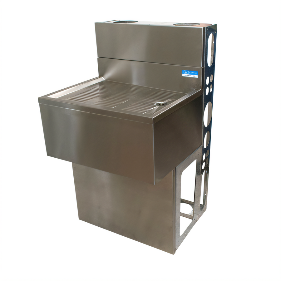 Product image #1 for BK Resources 24-Inch Wide x 21-1/4-Inch Deep Underbar Stainless Steel Drain Board with Included Drain