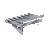 Advance Tabco Special Value Series 36-Inch Wall-Mounted Stainless Steel Shelf with Pot Rack