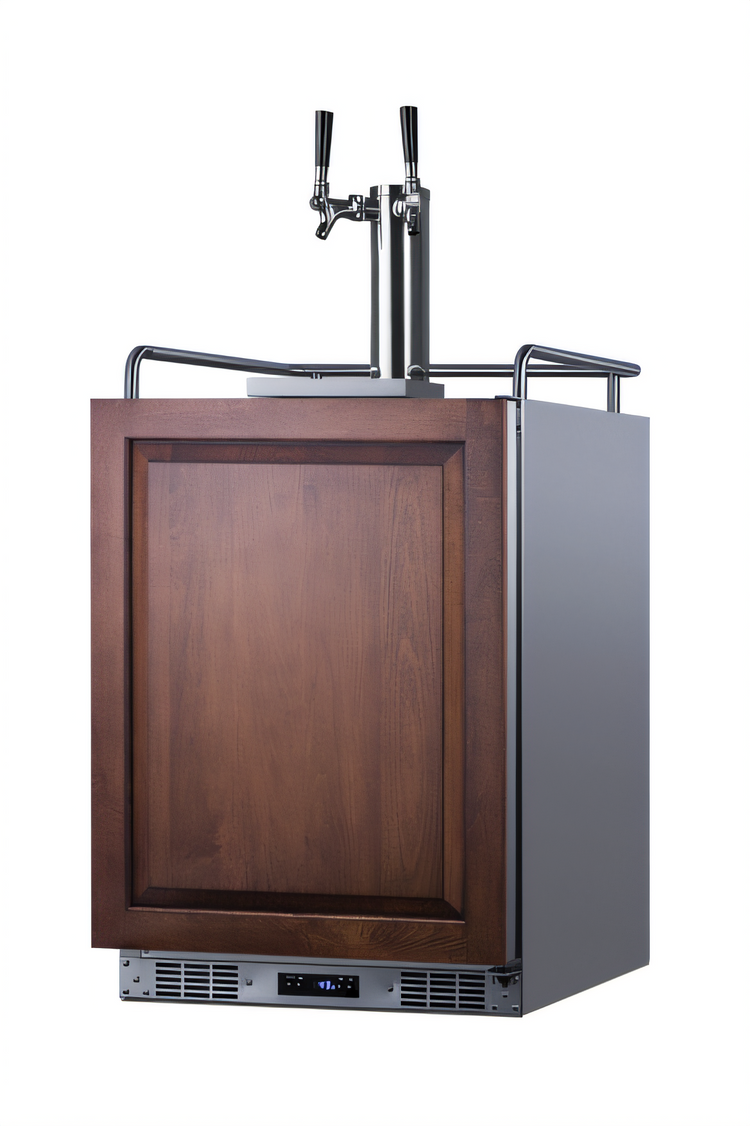 Product image #1 for Summit Commercial 24-Inch Panel-Ready Dual Tap Beer Kegerator, Stainless Steel