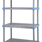 Thumbnail image #1 for Quantum Millenia QP245486SS-4 54 x 24 x 86 in Polymer Shelving Starter Unit, Stationary, 4 Solid Shelves, Gray