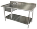 Thumbnail image #1 for Advance Tabco Special Value Series 48-Inch x 30-Inch Stainless Steel Sink Work Table with Left Prep Sink, Backsplash, and Undershelf