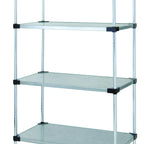 Thumbnail image #1 for Quantum WR74-2472SG Solid Shelving Starter Kit, 72"W x 24"D x 74"H, 4-Shelf Stationary, Galvanized Steel/Chrome