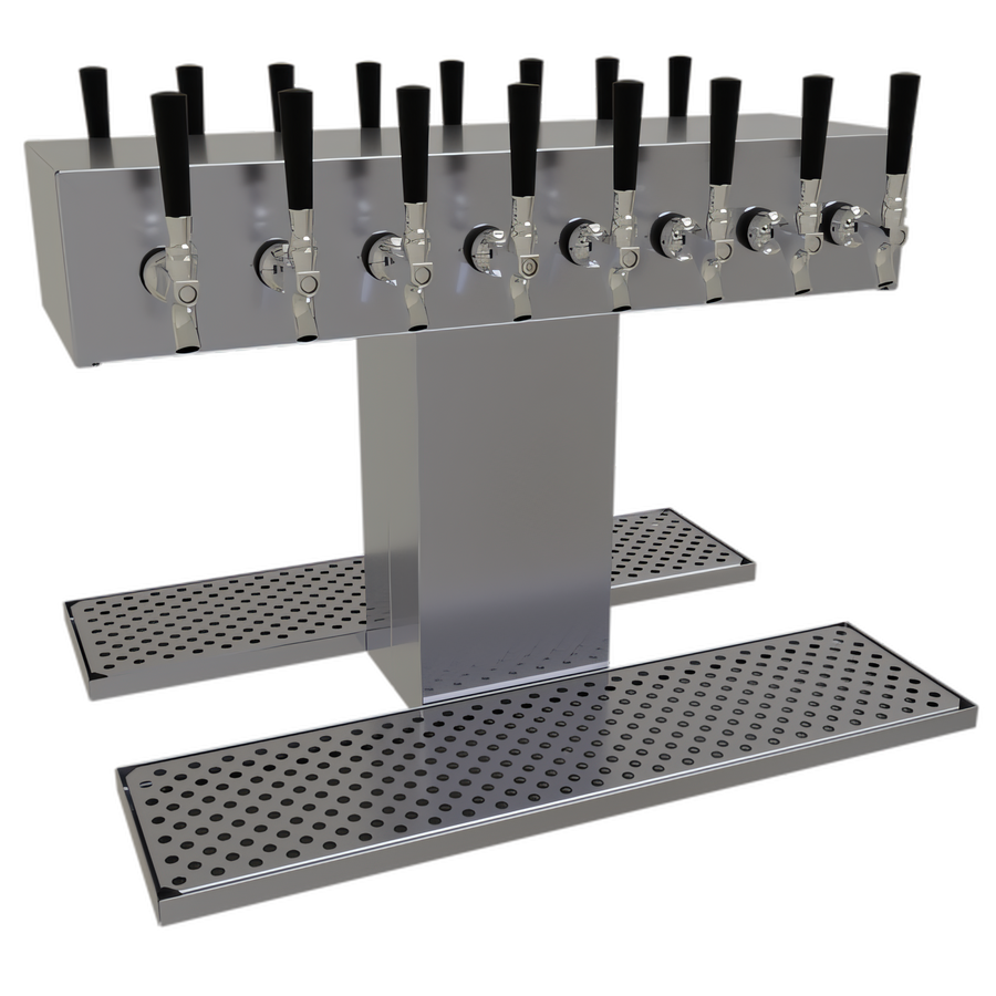 Product image #1 for Glastender DT-16-SSR Double-Sided Countertop Draft Dispensing Tower, 16 Faucets, Glycol-Cooled