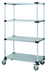 Thumbnail image #1 for Mobile Shelving Cart with 4 Solid Galvanized Steel Shelves, 48 x 24 x 69 Inches
