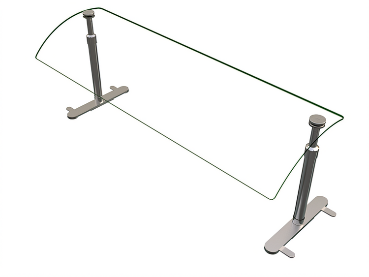 Product image #1 for Hatco Flav-R-Shield Portable Single-Sided Self-Service Sneeze Guard with Adjustable Acrylic Panel, 48 x 14 Inch