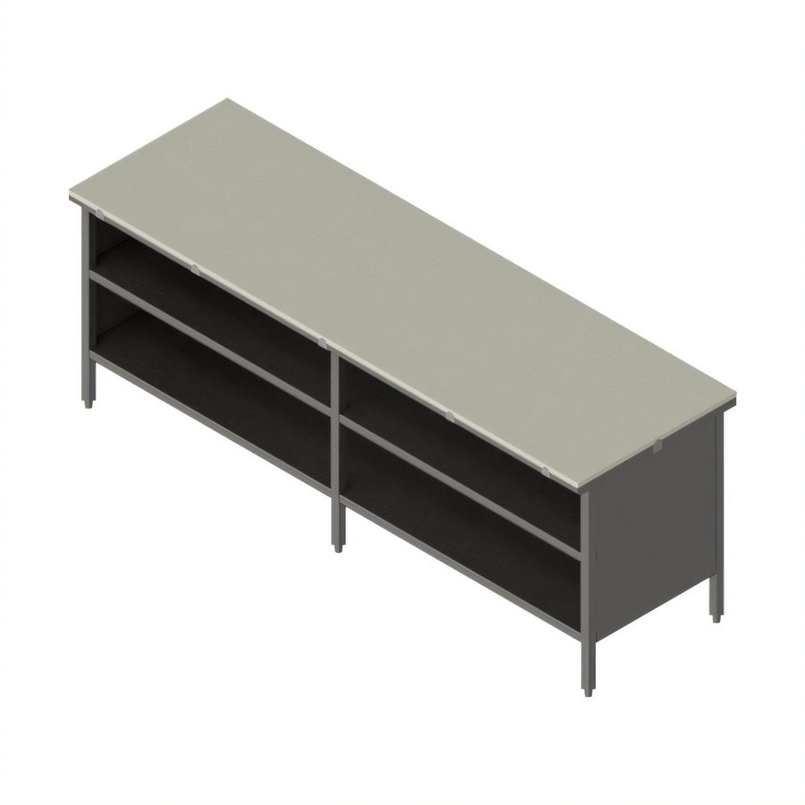 Product image #1 for John Boos 132-Inch x 30-Inch Poly Top Open-Front Cabinet Base Work Table