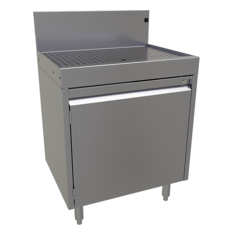 Product image #1 for Glastender Underbar Drainboard Cabinet Base with Hinged Door, 24 x 19 Inches, Stainless Steel
