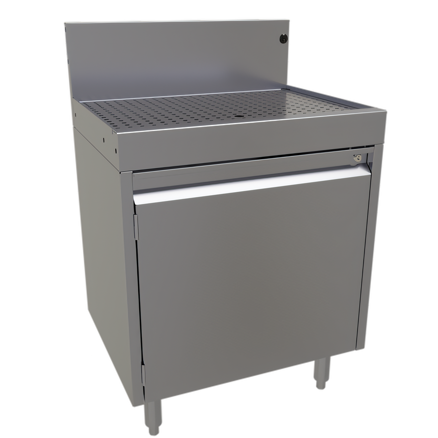 Product image #1 for Glastender Underbar Drainboard Cabinet Base with Hinged Door, 24 x 19 Inches, Stainless Steel