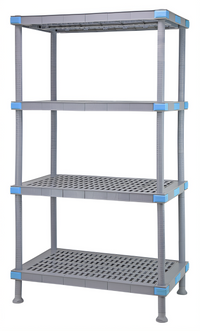 Quantum Millenia 4-Shelf Polymer Starter Shelving Unit, 24W x 21D x 86H, Gray