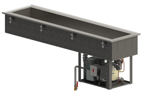 Product image #1 for Vollrath Standard Refrigerated Short-Side 4-Well Drop-In Cold Pan, Self-Contained R290, 120V
