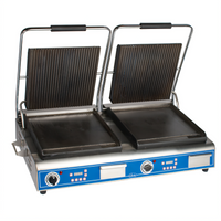 Globe Deluxe Double 14-Inch Countertop Electric Sandwich/Panini Grill