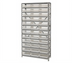 Thumbnail image #1 for Quantum Heavy-Duty Stationary Wire Shelving Unit, 36-Inch W x 12-Inch D x 75-Inch H, with 13 Shelves and 36 Clear Bins