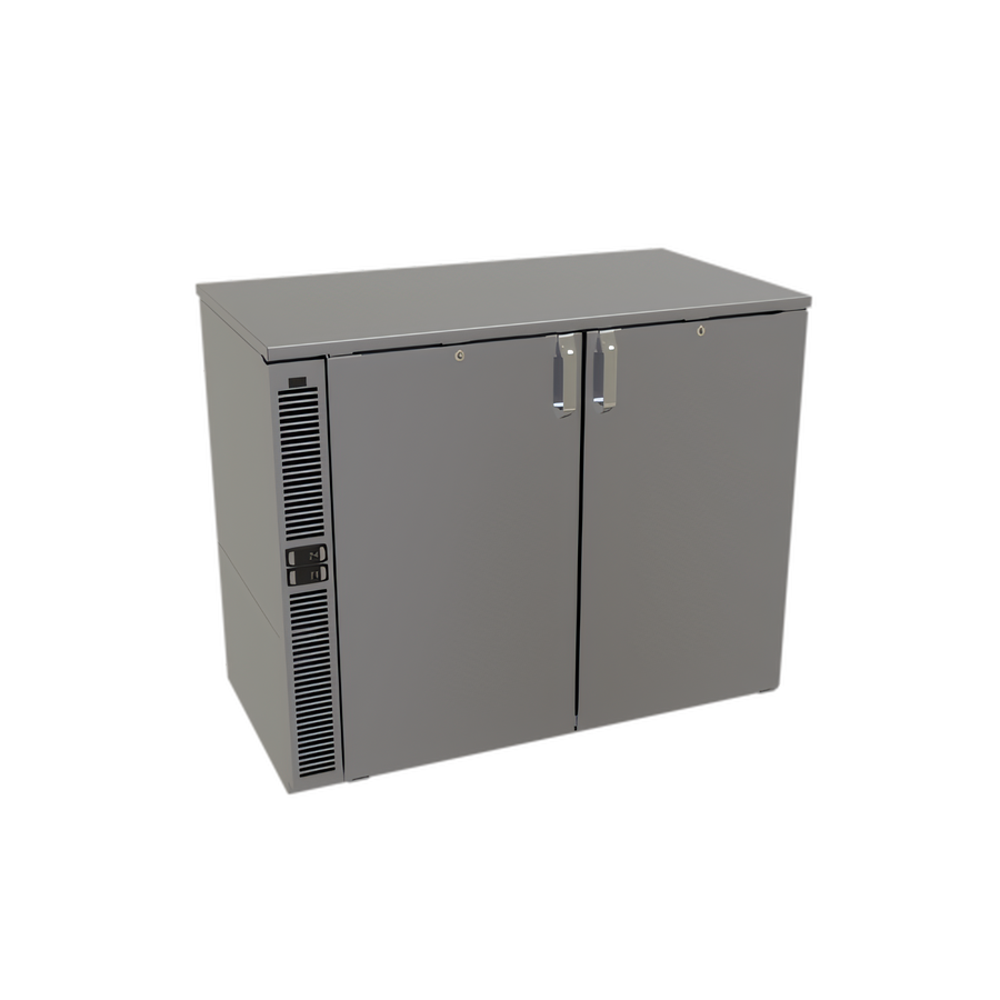 Product image #1 for Glastender C2SB44 Two-Zone Side-Serviced Solid-Door Back Bar Cooler, 44 Inch, 2-Section