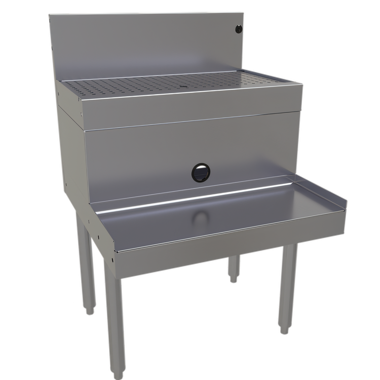 Product image #1 for Glastender DBSA-24 Underbar Stainless Steel Blender Station with Drainboard Top, 24 Inch x 24 Inch