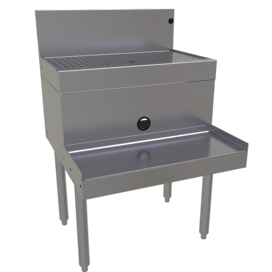Product image #1 for Glastender DBSA-24 Underbar Stainless Steel Blender Station with Drainboard Top, 24 Inch x 24 Inch