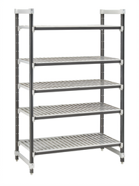 Cambro Camshelving® Elements XTRA 5-Tier Stationary Starter Polymer Shelving Unit, 18