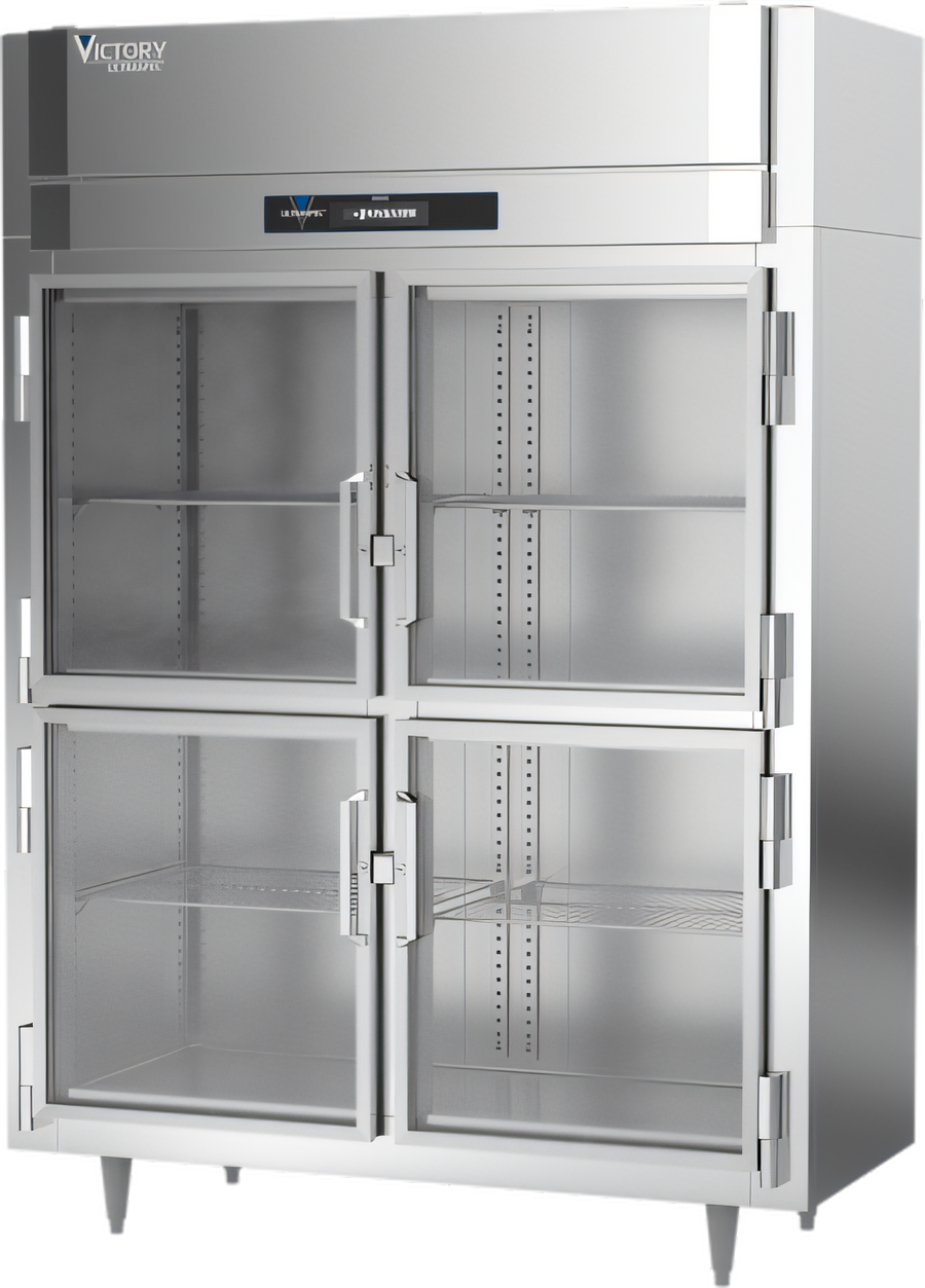 Product image #1 for Victory UltraSpec Two-Section Shallow Depth Glass Half-Door Reach-In Freezer, 41.35 Cu. Ft.