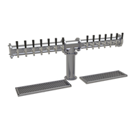 14-Faucet Countertop Air-Cooled Pipe Tee Draft Dispensing Tower, Stainless Steel