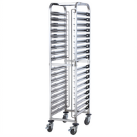 Winco SRK-36 Mobile End-Load 36-Tier Stainless Steel Steam Table/Food Pan Rack