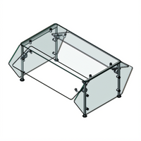 Vollrath 6-Series Velocity 47-Inch Double-Sided Adjustable Breath Guard for 3-Pan Drop-Ins