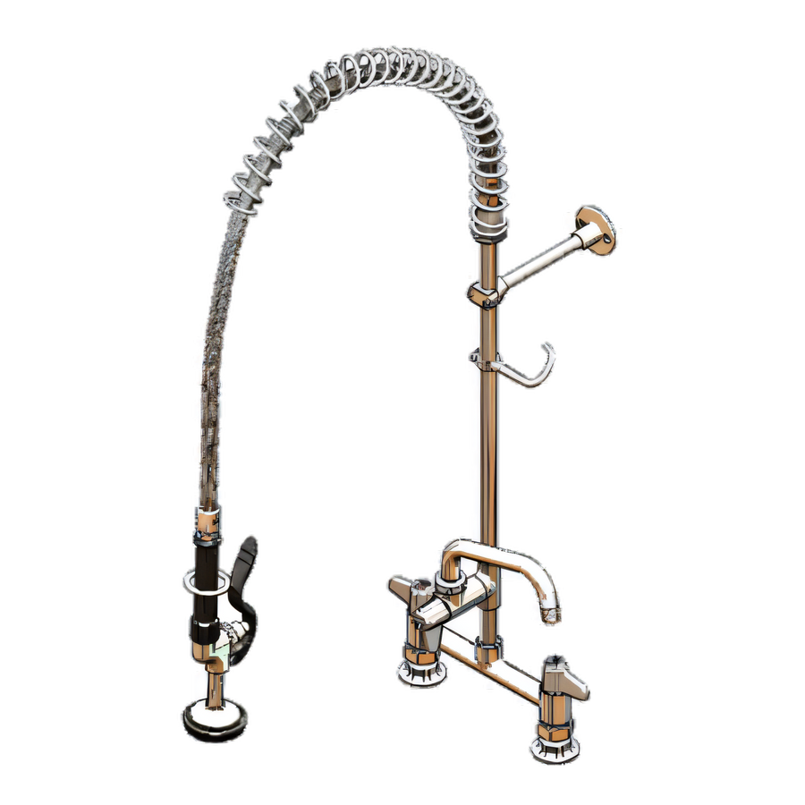 Product image #1 for equip Deck-Mount Pre-Rinse Unit, 8-Inch Centers, with 6-Inch Add-On Faucet and Swing Nozzle