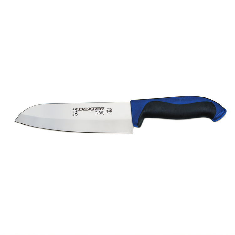 Product image #1 for Dexter® 360™ 7-Inch Santoku Knife with Stamped High Carbon Steel Blade and Blue Handle