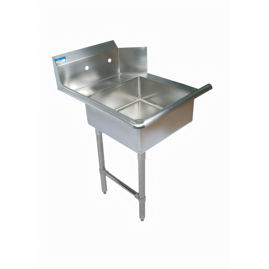 Product image #1 for BK Resources 26-Inch Heavy Duty Straight Soiled Dishtable with Left-to-Right Operation, 10-Inch Backsplash and Pre-Rinse Sink