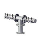 Thumbnail image #1 for Perlick Corporation 4061-8 8-Faucet T-Shape Glycol-Cooled Countertop Brew Pipe Tower, Matte Stainless Steel