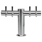 Thumbnail image #1 for Micro Matic USA Metropolis METRO-T-4PSSKR 24-Inch T-Style Countertop Glycol-Cooled Draft Beer Tower, 4 Faucets, Polished Stainless Steel