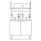 Thumbnail image #1 for Crown GMT-6-6 Double 6-Gallon Gas Tilting Kettle with 36 Inch Cabinet Base