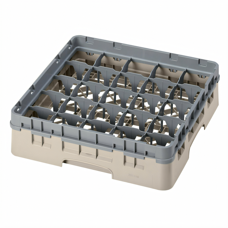 Product image #2 for Cambro Camrack Full-Size 25-Compartment Glass Rack, Beige, 3-5/8 Inch Height