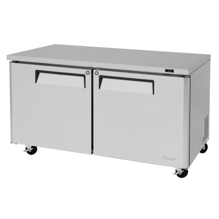 Product image #1 for Turbo Air M3 Series 60-Inch Two-Section Undercounter Refrigerator, 17 Cu. Ft., Solid Swing Doors
