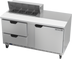 Thumbnail image #1 for Beverage-Air 60-Inch Two-Section Sandwich Top Refrigerated Prep Table with 8-Pan Top, 1 Door, and 2 Drawers