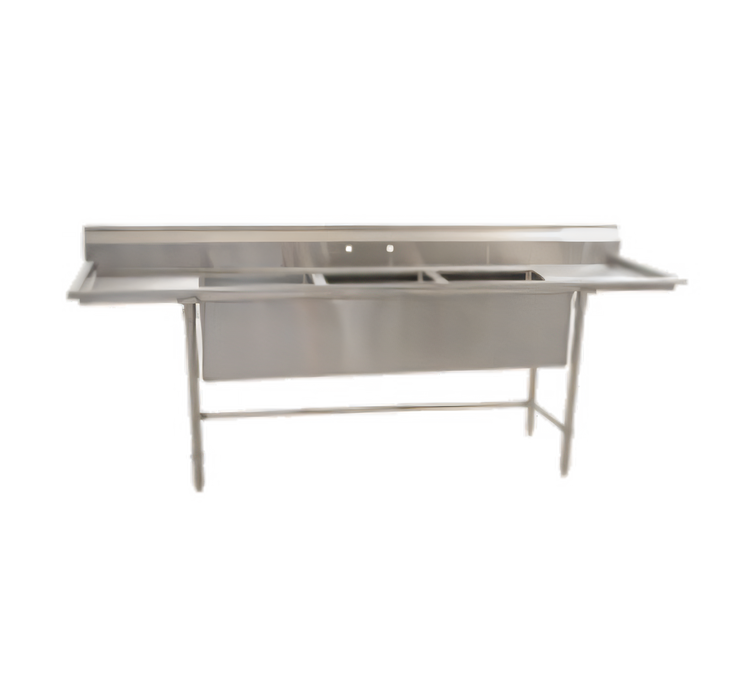 Product image #1 for Eagle Group S14 Series 3-Compartment 304 Stainless Steel Sink with Left Drainboard, 89-1/2W x 27D x 42H