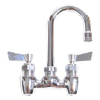 Thumbnail image #1 for Fisher 19960 Commercial Backsplash-Mount Faucet, 4-Inch Centers, 6-Inch Swivel Gooseneck Spout, 2.2 GPM, Low Lead