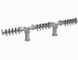Thumbnail image #1 for Krowne Double Pipe Y-Tower Glycol-Cooled Draft Beer Tower, 15 Faucets, 78-Inch Overall Length, Brushed Stainless Steel