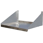 Thumbnail image #1 for Serv-Ware SSMS2424-CWP Wall-Mount Microwave Shelf, 24 x 24 Inches, 304 Stainless Steel, 18 Gauge