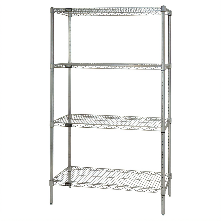 Product image #1 for Quantum Chrome Stationary Wire Shelving Starter Kit, 48 x 18 x 63 Inches, 4-Shelf