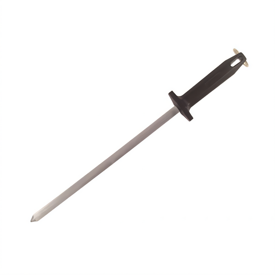 Product image #1 for Mundial 12-Inch Striated Honing Steel with Black Poly Handle and Hanging Ring