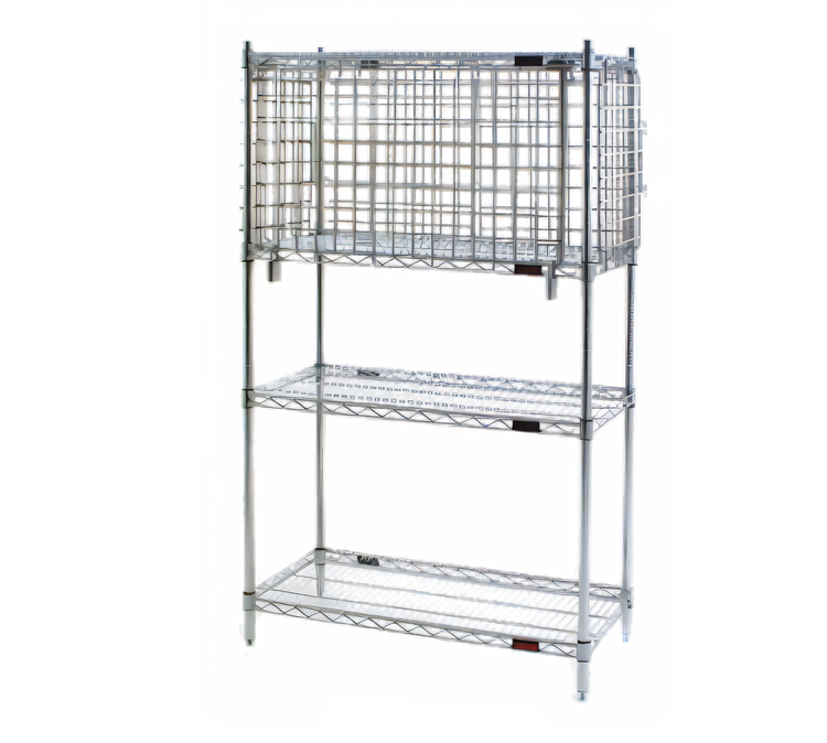 Product image #1 for Eagle Group Security Enclosure Kit for Wire Shelving, 36"W x 21"D, Flip-Up Door, Stainless Steel