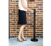 Thumbnail image #1 for Free-Standing 40-Inch Tall Outdoor Smoker Pole Cigarette Receptacle, Black Matte Stainless Steel